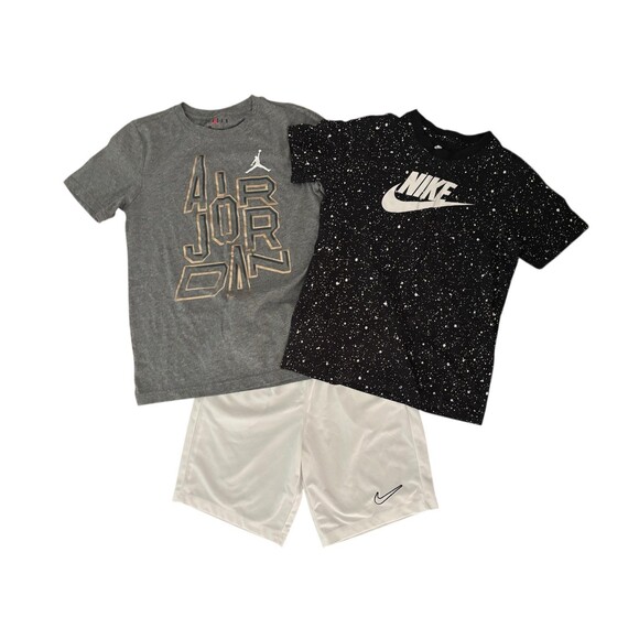 Air Jordan / Nike Youth Boys Two Piece Outfit White Shorts Set Size Youth Large - Picture 1 of 11